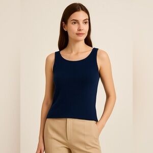 M-A-G Navy Blue Knit Sleeveless Tank Top Size XS